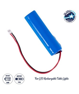 GLOBOSTAR® BATTERY 76500 Ανταλλακτική Επαναφορτιζόμενη Μπαταρία Li-ion 3.7V 18650 1800mAh με Overcharge - Discharge Προστασία - Μ6.5 x Π1.7 x Υ1.7cm - 1 Χρόνος Εγγύηση